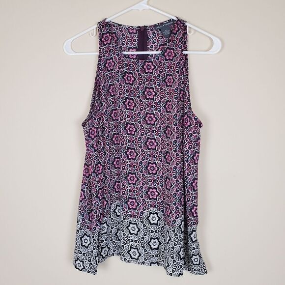 Chelsea & Theodore Purple Black Geometric Tank Size medium - Picture 1 of 6